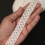 EmbroideryMaterial White Soft Cotton Trim Lace with Crocheted Floral Pattern Laces and Borders Material for Saree Border, Suit, Kurta, Dupatta, Blouse, Gown, Lehenga & Neckline (40 Meters, 2CM Wide)