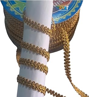 18 Meters Golden Designer Lace & Blouse Border for Blouse, Bridal Dresses, Sarees, Lehengas, DIY Decoration, Designing Embellishment Arts & Crafts -(Gold)