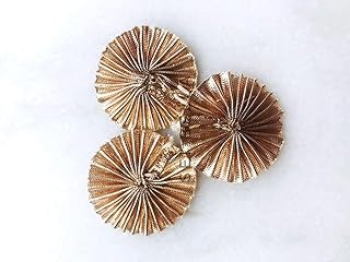 Sei Bella Flowers Gota Patti for Lehenga, Dresses, Anarkali, Craft Material, phool, Decoration Patches for Sewing & Embroidery - (100 Pieces) (Rose Gold)