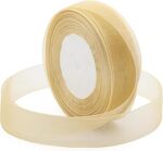 IMPRINT Oranganza Sheer Ribbon 1 Inch Light Golden | 35 Meter Roll