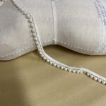 New Indian Beaded Trim, White Gold Beaded Lace, Trim Border, Lace Border, Beaded Trim, Beaded Tassel Trim for Women (White)
