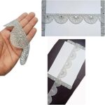 Chahat Laces Borders Material Embroidery Design Work Heavy Trim for Saree,Kurti,Dress,Dupatta,Lehenga Bags,Decorations,Borders,Crafts&Home Decor,Blouse Ribbon Roll 9 Meter, (Silver)