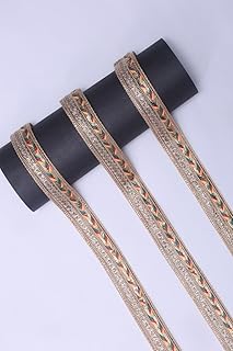 Ely Fashion Multicolour Vintage Zarri Patti Laces Border for Women's Dresses, Dupatta, Bridal Dresses, Saree, Skirt, Lehengas, Palazzo, Anarkali Suits, Blouses, Craft and Home Decor 18 Meters