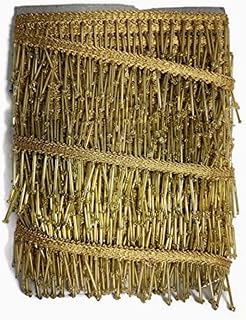 9 mtr Golden Tassels Latkan Laces Heavy Pipe Border for Dresses, Sarees,