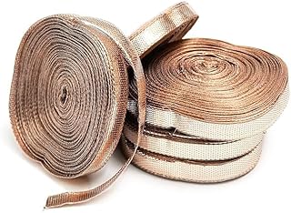 Bhavya Enterprises Gota Patti Laces and Borders Material for Saree Border, Dress Border, Piping, Dupatta, Kurta & for Clothing Embellishment (110 Meter, 1.3CM), Rose Gold (Rose Gold, 0.8CM)