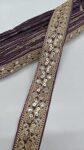 Deeps Creation 1.5 inch Wide Mirror Lace Border Embroidery Design Lace, Fancy Ribbon, Indian Trims 9 Meter (Wine)