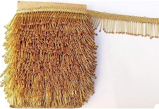PREMDAS LACES Tassels Latkan Hanging Laces Heavy Pipe Border for Dresses (Golden, 9 Meter)