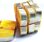 Gota Patti Laces and Borders, 110 Metre, 1.2 cm Width, Decorative Trim for Saree, Lehenga, Dupatta (Yellow Gold)