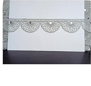 Balar Creation Round Mirror Work Laces and Borders Embroidery for Women's Saree, Dress, Blouse - Enhance Your Style with Gota Patti - Perfect for Home Decoration - Ribbon Roll 9Mtr (Silver)