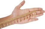 MS ZARIWALA Beaded Tassels Lace Trim for Dress Embellishments for Crafting, Sewing and Cloth Accessories 8 Meter (Golden DORI Golden Pearl)