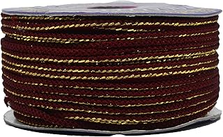 CRAFT LOVE Gota Dori Lace Border 18.5 Yards/ 17 Meters for Saree Blouse Dupatta Lehenga Sewing Crafts (2 mm Wide) (Maroon)