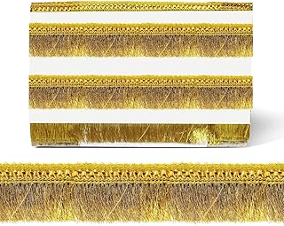 (3.2cm X 20 Mtr) Golden Vishakha Kiran Gota Patti Trim Lace Border for Saree, Blouse, Lehenga, Dupatta, Suit, Dresses Embellishment & Designing, Outlining, Craftworks & Decoration