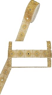 Balar Creation Mirror Laces Borders Material Golden Dori Work Sewing Trim for Saree Dress Lengha Dupatta Choli Anarkali Blouse and Home Decor. (9 Meter)