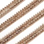 EmbroideryMaterial Zari with Shiny Sequence Sitara Gota Patti Lace for Saree Border, Blouse, Dupatta Border, Lehenga, Kurti etc (18 Meters, Rose Gold, 15mm Wide)