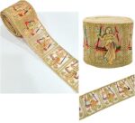 Chahat Laces Borders Material Embroidery Design Work Heavy Trim for Saree,Kurti,Dress,Dupatta,Lehenga Bags,Decorations,Borders,Crafts&Home Decor,Blouse Ribbon Roll 9 Meter, (Multi & Golden)