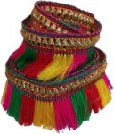 Utkarsh 20 Mtr Roll of Ethnic Wear Gota Patti Embroidery Trim Multicolor Kiran Lace Border for Saree,Suit,Dresses,Fashion Designing,Art and Craftworks with 3.1 cm Width