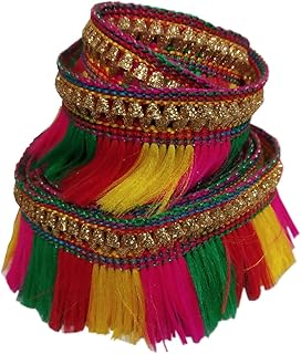 Utkarsh 20 Mtr Roll of Ethnic Wear Gota Patti Embroidery Trim Multicolor Kiran Lace Border for Saree,Suit,Dresses,Fashion Designing,Art and Craftworks with 3.1 cm Width