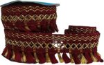 Uniqon Cwg0183 (9 Mtr) Roll of Maroon and Golden Jhaadu Gota Patti Embroidery Trim Lace Border with 4.445 cm Width for Saree,Suit,Dresses Embellishment,Fashion Designing,craftworks