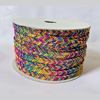 Bow & Lace (Pack 9 Meters) Designer Fishtail Design Braided Gota Patti Lace Border for Saree, Suit, Dresses, Lehenga, Dupatta, DIY Crafts & Sewing (Multicoloured 2)