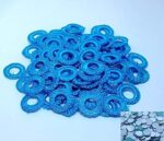 Crafteez Small Mirror Frames & Mirrors for Embroidery Works,Used in CHURIDHAR,Blouses,DHUPPATTA,SIZE-8mm Inner,1.7cm Outer,Color Teal Blue (Pack of 50 Pcs Frame& 50 Mirror)