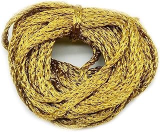 Golden Color Dori Laces for Dresses, Sarees, Lehenga, Suits, Bags, Decorations, Borders, Crafts and Home Décor,Blouse (10 mtr) - Pack of (5)