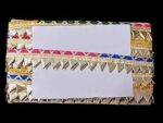 Vardhman (9 Meter × 1.5 Inch) Handmade Multicolour Magji Piping Gota Patti Lace Border Trim with Big Triangle Zari Samosa | Decorative Edge for Sarees, Dupattas, Kurtis, Rajputi Poshak, Laddu Gopal Dresses, Cushion Covers & DIY Crafts