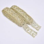 Embroiderymaterial Gota Lace Design Borders for Sarees, Kurti & Dresses -Gold: 2 Rolls (16 Mtr)