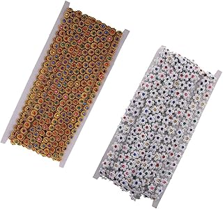 CALANDIS 9m Crystal Rhinestone Close Chain Ribbon Trim for Wedding Party Decor Golden