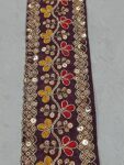 A New EMBRODARY LACE in WAIN Color for Saree,LAHENGHA,Dupatta,Dress,Blouse,Gift Packaging,Home DECORE in 2 INCH Size and 9 MITTER Length.
