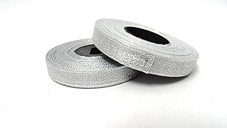 Strala Silver Color Gota Patti Laces for Dresses, Sarees, Lehenga, Suits, Bags, Decorations, Borders, Crafts and Home Décor,Blouse Pack of 2 pcs (0.50 Inch)