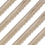 EmbroideryMateril Beige Gold Sequins & Pearl Laces for Saree, Sewing, Embroidery, Edging, Border, Blouse, Lehenga, Kurti etc (8 Meters, 2.5 CM Wide)