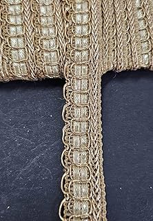 Mezin Fancy Golden/Rose Gold/Pearl Mate Zari Gota Lace Border for Bridal Saree, Dupata, Lehenga Dress Less Falls (Gold-93)
