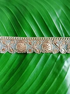 Aerene Lace Embroidery Flower Sequance Design lace (Palmat) (8.5 Mtrs.) Trims Used for Suits, Dresses, Lehanga, Embroidery, Crafts, Curtains, Home Decor, Sewing, Blouse
