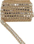 Gold Mirror Embroidery lace for Saree Border, Kurti, Frock, Blouse, Art & Craft, Home Decoration, Curtain, Crop top and Others. (Pack of 9 Metres).