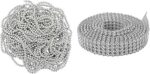 Goelx Ball Chain & Stone Lace Silver Combo Pack for Jewellery Making/Silk Thread Jumka,Bangles