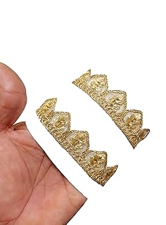 Each Laces Borders Material Exquisite Gota Patti Embroidered Ribbon Roll For Women'S Saree Dress,Lengha,Anarkali,Kurti Dupatta, Blouse & Home Decor - 9 Meter Pack Of 1 In Water Gold-Color Zari