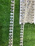 Trim Laces Border Material Handcrafted Mirror Work Hanging Lace White-Shade Lace for Dupatta, Blouse, Gown, Lehenga Zari Lace (White, 9 Mtr)