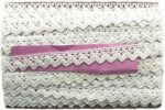 M Fabrics Cotton Crochet Snake Gpo White Lace Border for Dress, Kurtis, Dupatta, Bag, Craft and Decorations - (9 Mtr)