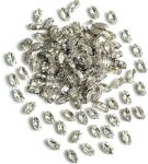 EmbroideryMaterial Sew on Crystal Glass Stones/Rhinestone for Craft, Embroidery, Jewellery Making, Dresses, Embellishments, Bracelet Making (3 * 6MM, Boat Shape, Silver, 144 Pieces)