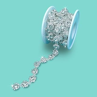 Yhsheen 1 Yard Bling Rhinestone Trim Crystal Rhinestone Chain Sparkly Rhinestone Applique for DIY Decoration & Bridal Costume Embellishment