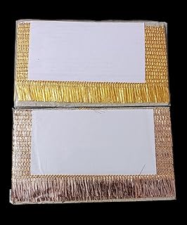 Vardhman (2 Inch Width) Combo of 2 Fringe Zari Jhallar Badla Kiran Gota Patti Laces | 9 Meters Each | Decorative Border for Sarees, Bridal Dupattas, Wedding Lehengas, Rajputi Poshak, Suits, Trim for Decorating Ladoo Gopal Dresses, DIY & Crafts (Golden & Anmol)