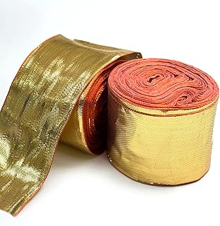 EmbroideryMaterial Lampi Lace/Gota Laces Roll Borders Material for Blouse, Saree, Dupatta, Kurtis, Apparels, Embroidery, Craft & DIY (Gold, 5.2CM Width, 22.5 Meters/Roll, 45 Meters)