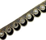 Laces and Borders Material Embroidery Work Water Gold Zari, 9 Meter Long Gota Patti Ribbon Trim | Sewing Lace for Saree, Dress, Dupatta, Blouse, Lengha, Kurti, Hijab, Crafts & Home Decoration (Black)