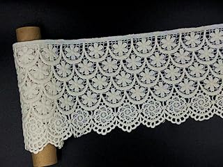 ORIENT LACE CRAFT Off White lace Border Material for Suits,Saree an Dupatta (Size 10.5 cm) Qty 4.5 Meter