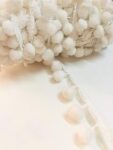 Eerafashionicing 10 mtr White Pompom Laces for Dresses, Sarees, Lehenga, Suits and Bags Borders, Crafts