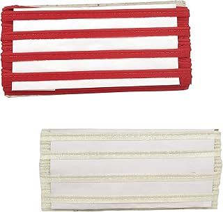 De-Ultimate Pack of 2 (Length:18 Mtr Roll, Width:0.6cm) Red and White Piping Gota Patti Trim Lace Border Embroidery Craft Material for Suits, Sarees, Lehengas, Dresses Designing and Tailoring