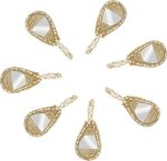 M S ZARIWALA Ethnic Hanging Border lace Tassels Latkan Laces for Saree Border, Hanging lace for Dupatta, Embroidery lace for Lehenga, Suits, Bags, Blouse (Pack of 12, Golden)