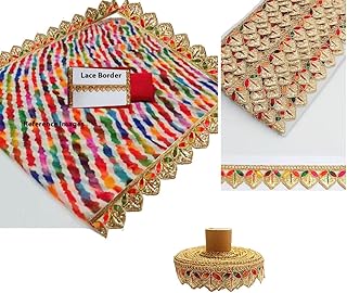 Balar Creation Embroidery Laces Borders Material Resham Multi Color Designer Saree Lace Wedding Bridal Lehenga Dupatta Suit Anarkali Indian Trims Fashion Sari Border Reel 9 Mtr