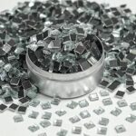 EmbroideryMaterial Square Flatback Hotfix Glass Crystal Rhinestones for Fabric, Wedding Dress Embellishments, Craft, Shoes, Bags, Jewellery Making, DIY (3MM, White, 1440 Pieces)
