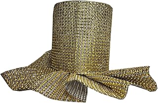 Uniqon CWG0067 (9 Mtr) Roll Of Golden China Patta Sparkling Gota Patti Embroidery Trim Lace Border with 11.43 cm Width for Saree,suit,dresses Embellishment,fashion Designing,craftworks